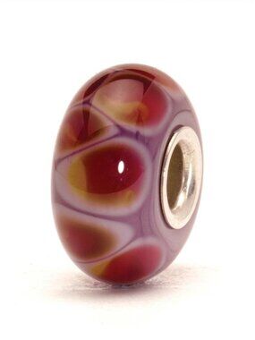 *Trollbead Lilac Edge Glass Bead Silver